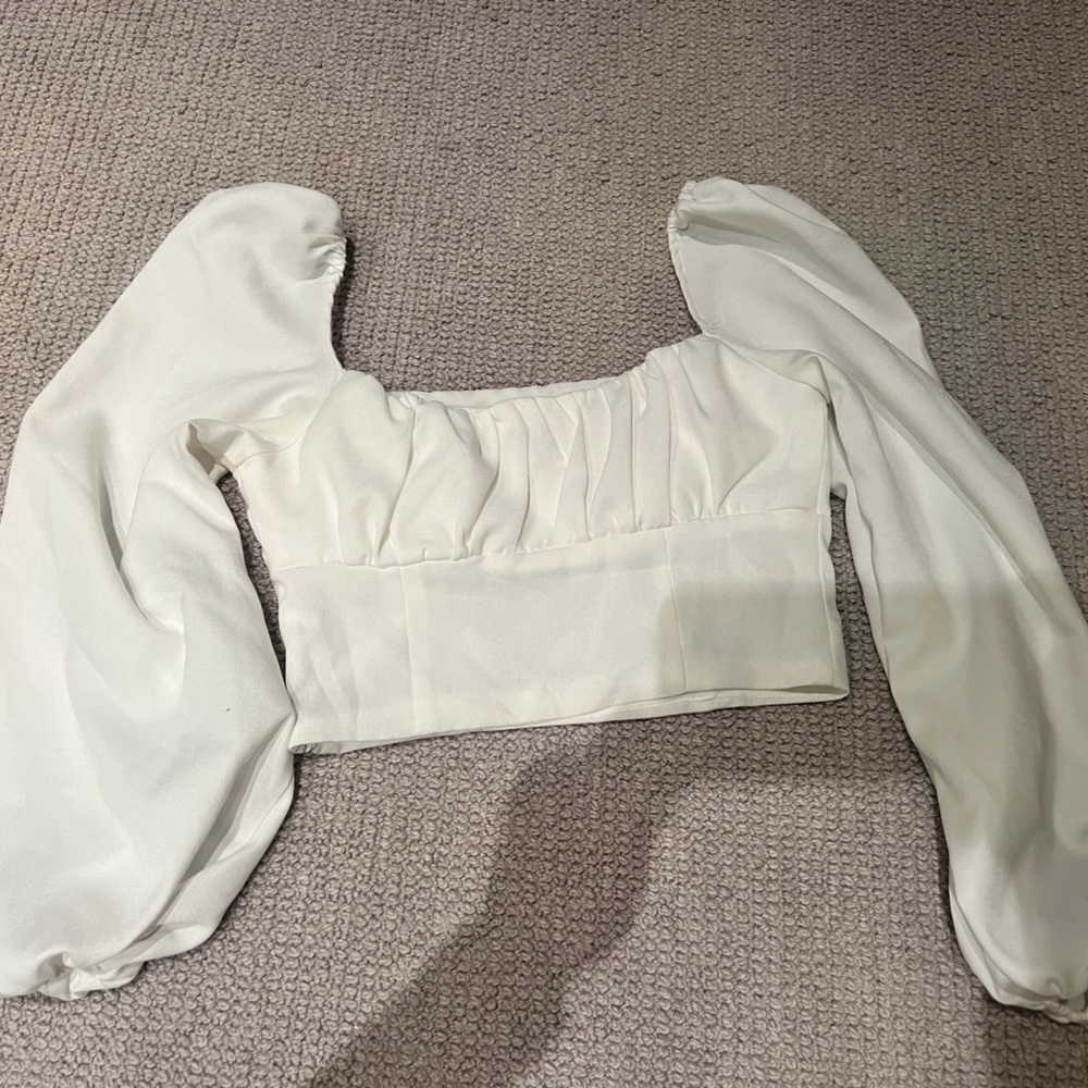 Princess Polly cropped white shirt